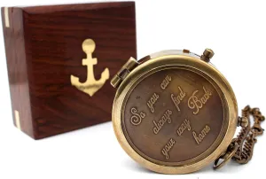 So You Can Always Find Your Way Back Home Engraved Compass - Inspirational Gift for Graduation, Birthday, Anniversary, Baptism, Valentine’s Day, and Outdoor Adventures