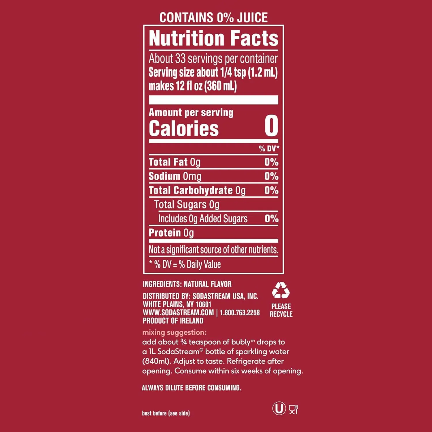 SodaStream - Bubly Fruit Drops for Sparkling Water | Natural Fruit Flavor | Zero Calories, No Sweeteners | Create Your Own Bubly with SodaStream | Variety Pack, Bubly Original, Pack of 6 | 8 Fl Oz