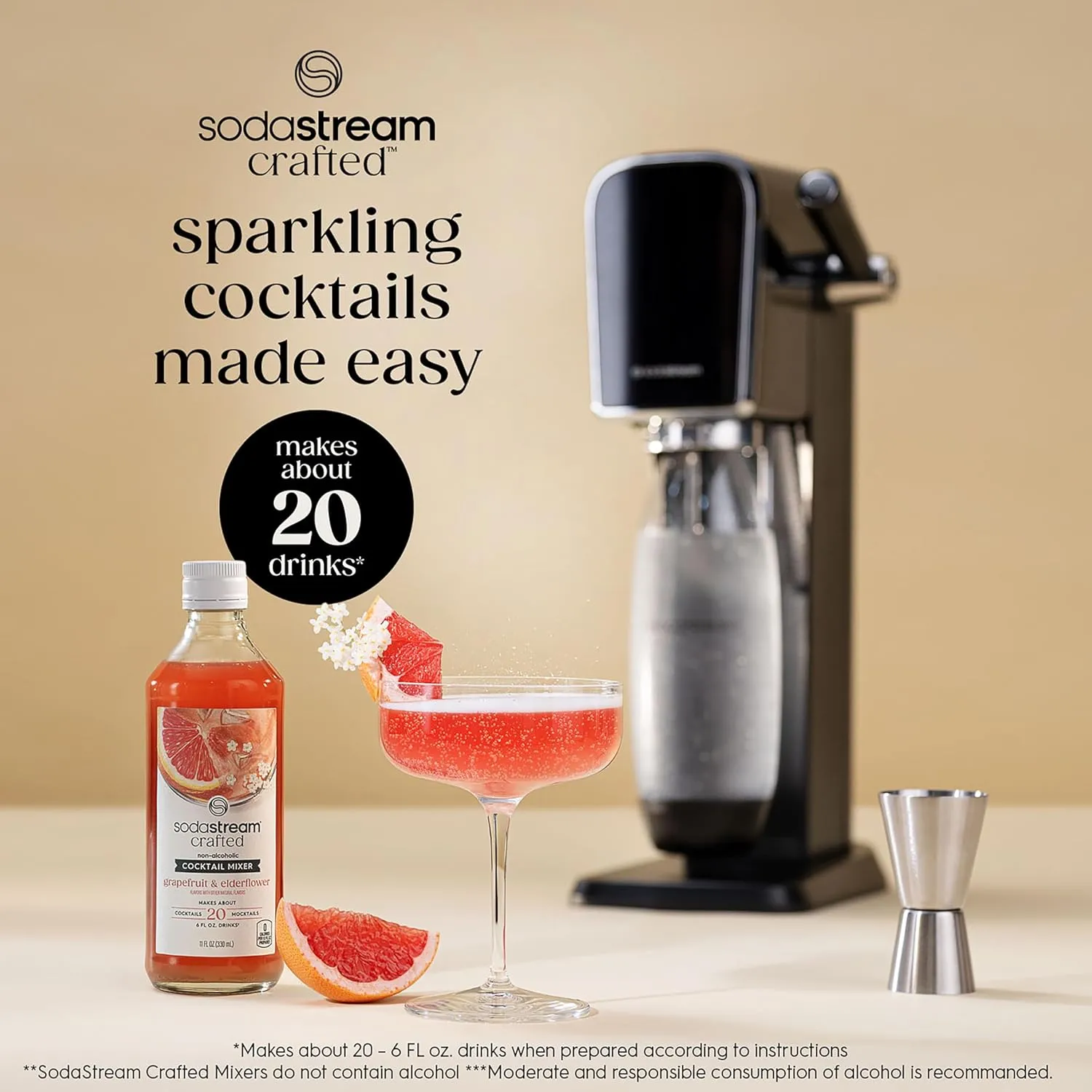 SodaStream Crafted Cocktail Mixers: Non-alcoholic mixers expertly crafted for sparkling cocktails & mocktails, Variety Pack, 11.1 FL OZ (Pack of 3)