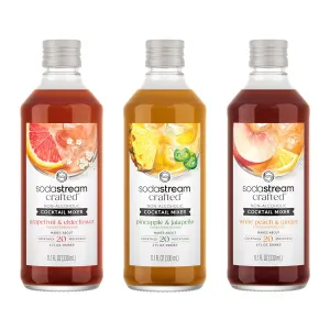 SodaStream Crafted Cocktail Mixers: Non-alcoholic mixers expertly crafted for sparkling cocktails & mocktails, Variety Pack, 11.1 FL OZ (Pack of 3)