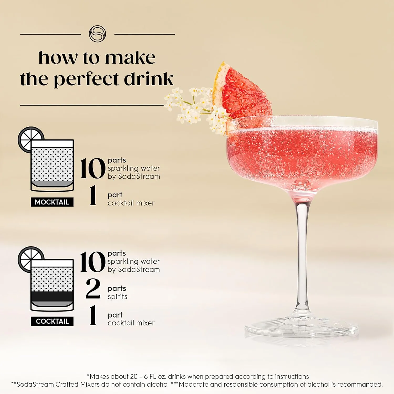 SodaStream Crafted Cocktail Mixers: Non-alcoholic mixers expertly crafted for sparkling cocktails & mocktails, Variety Pack, 11.1 FL OZ (Pack of 3)