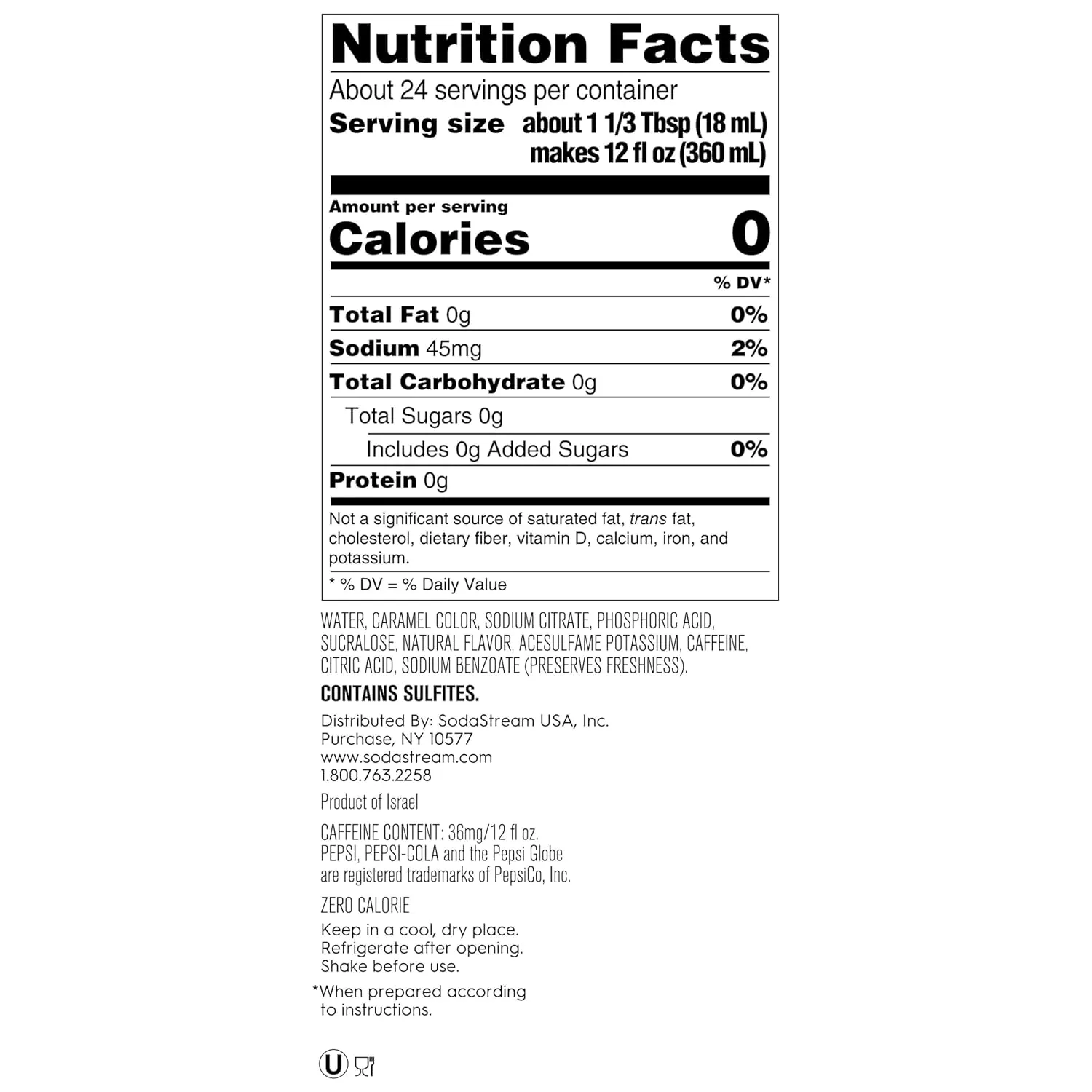 SodaStream - Diet Pepsi Beverage Mix Diet Flavor for SodaStream Turns 9.5 Gallons of Sparkling Water into Diet Pepsi Light, Crisp and Refreshing with Zero Calories 14.9 Fl Oz, Pack of 4