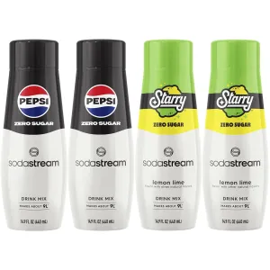 SodaStream® Pepsi® Starry® Zero Sugar Beverage Mix Variety Pack (440ml, Pack of 4)