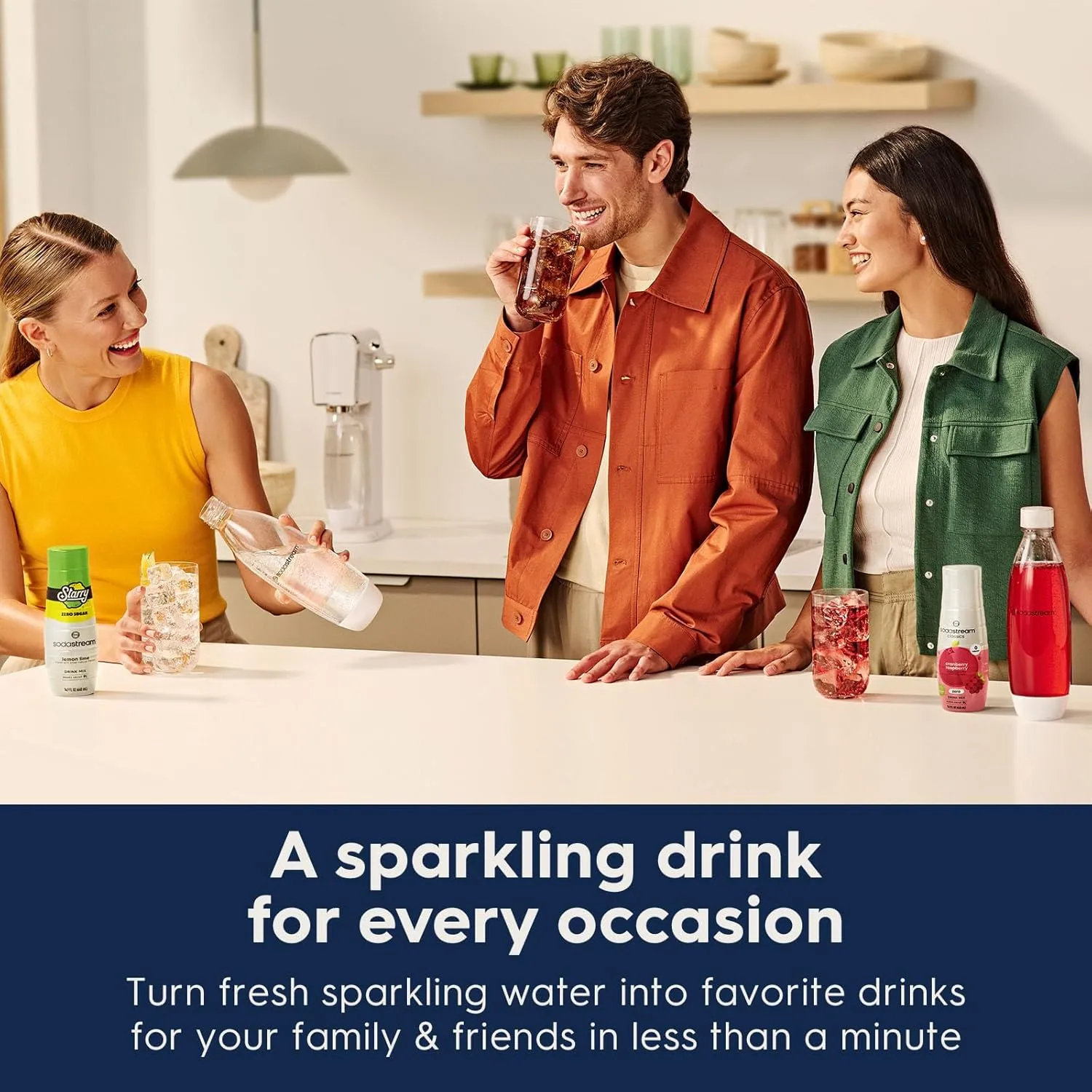 SodaStream Terra Sparkling Water Maker Bundle in Black - includes 3-Pack CO2 and Carbonating Bottle