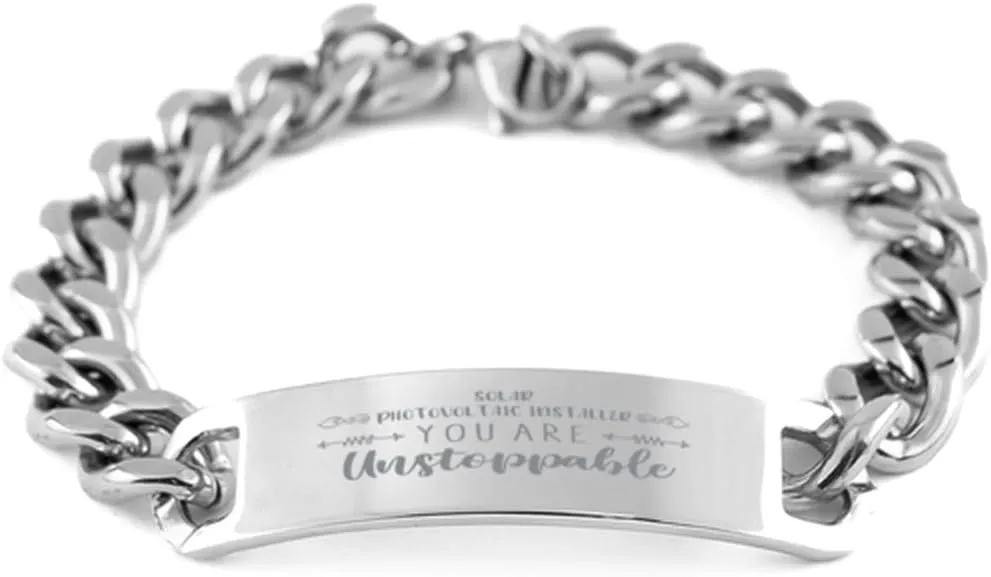 Solar Photovoltaic Installer Bracelet, You are unstoppable, Cuban Link Chain Necklace, Solar Photovoltaic Installer Gift