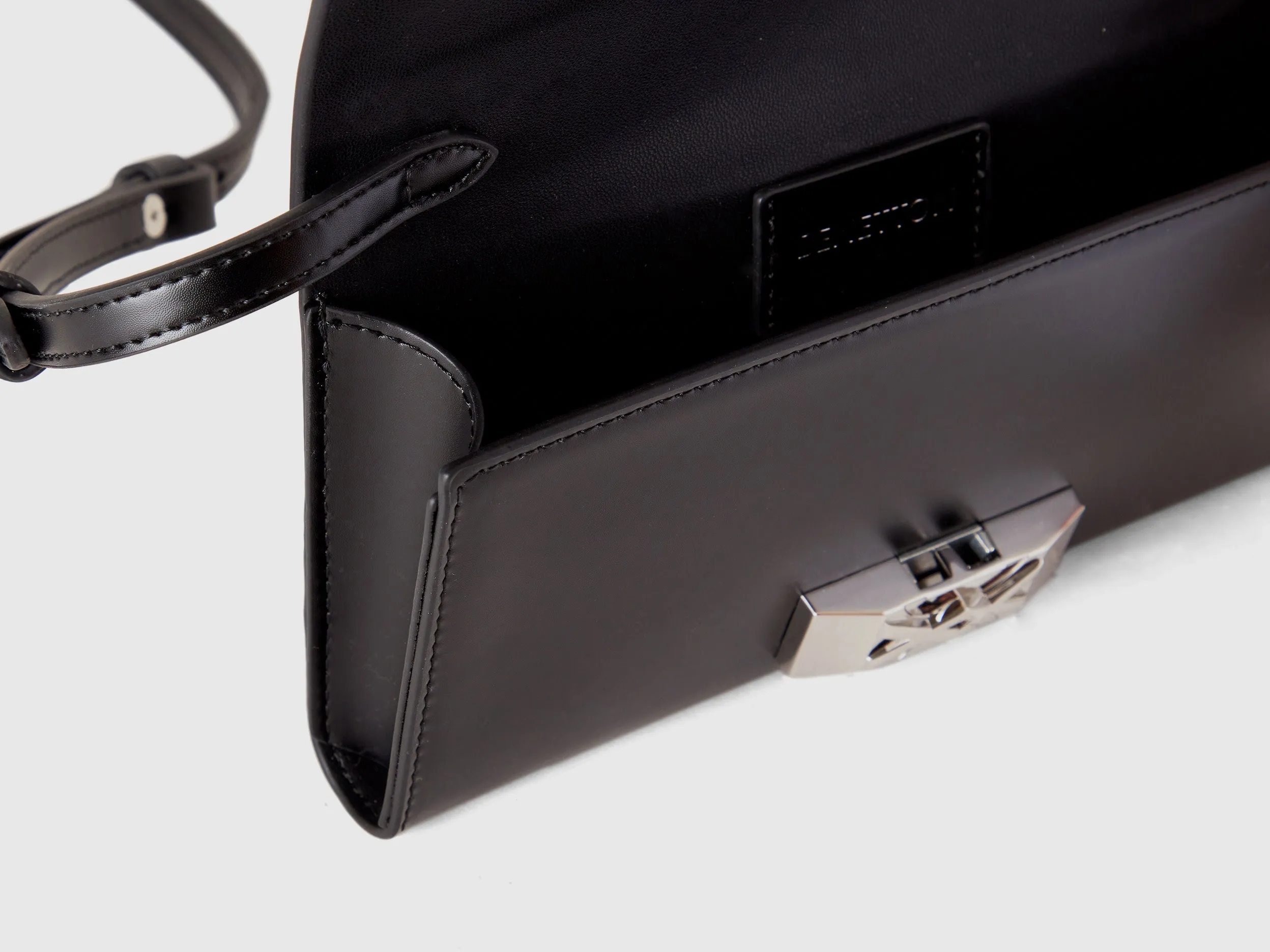 Solid Push Button Sling Bag