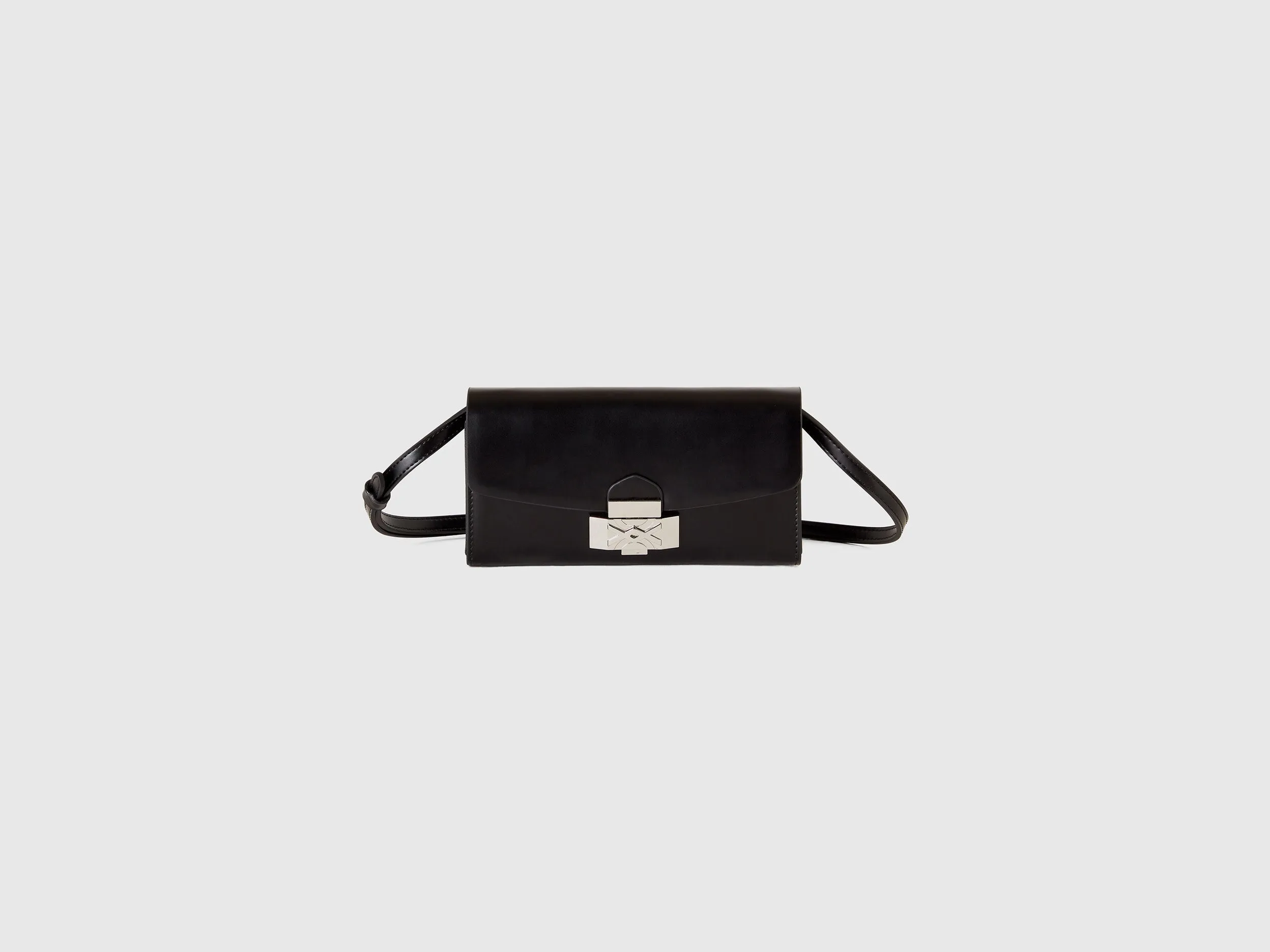 Solid Push Button Sling Bag