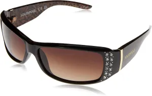 Southpole Women's 1067sp Bedazzled Wrap Uv400 Protective Rectangular Sunglasses. Cool Gifts for Her, 62 Mm