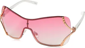 Southpole Women's 454sp Glitzy Metal Shield Sunglasses (140mm) -Uv400 Protection, Trendy Gift for Her Rectangular