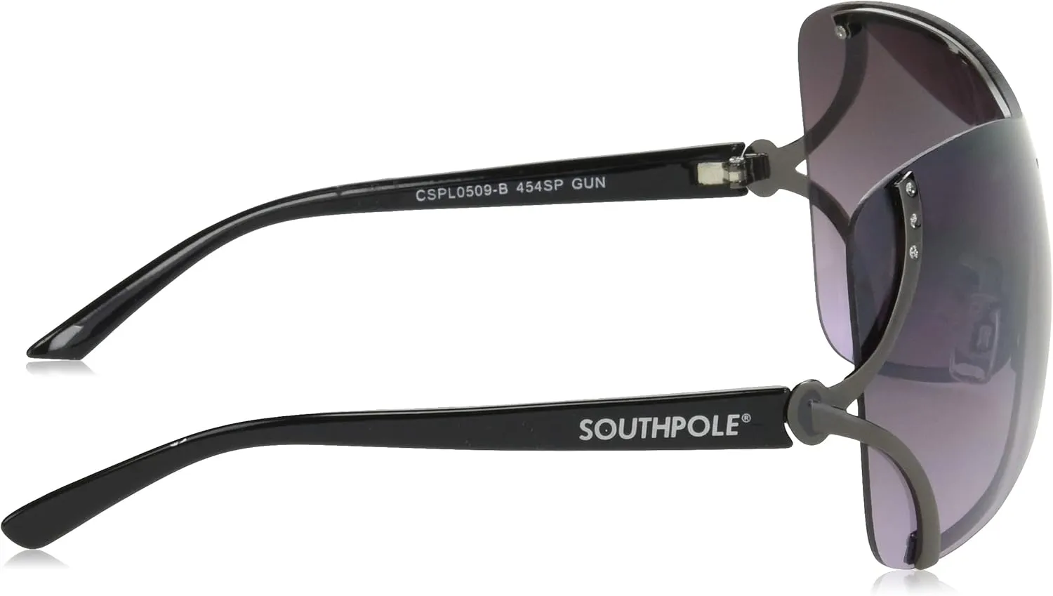 Southpole Women's 454sp Glitzy Metal Shield Sunglasses (140mm) -Uv400 Protection, Trendy Gift for Her Rectangular