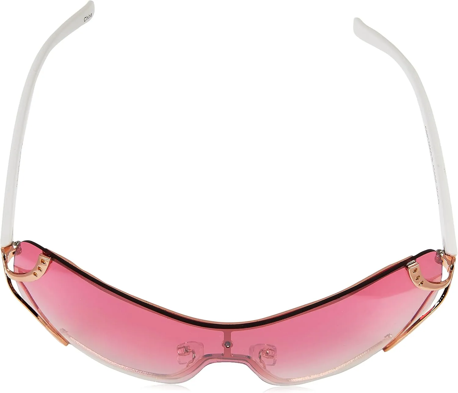Southpole Women's 454sp Glitzy Metal Shield Sunglasses (140mm) -Uv400 Protection, Trendy Gift for Her Rectangular