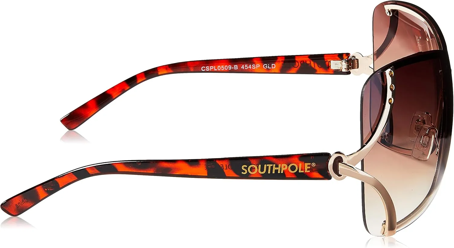 Southpole Women's 454sp Glitzy Metal Shield Sunglasses (140mm) -Uv400 Protection, Trendy Gift for Her Rectangular