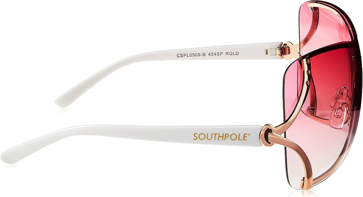 Southpole Women's 454sp Glitzy Metal Shield Sunglasses (140mm) -Uv400 Protection, Trendy Gift for Her Rectangular