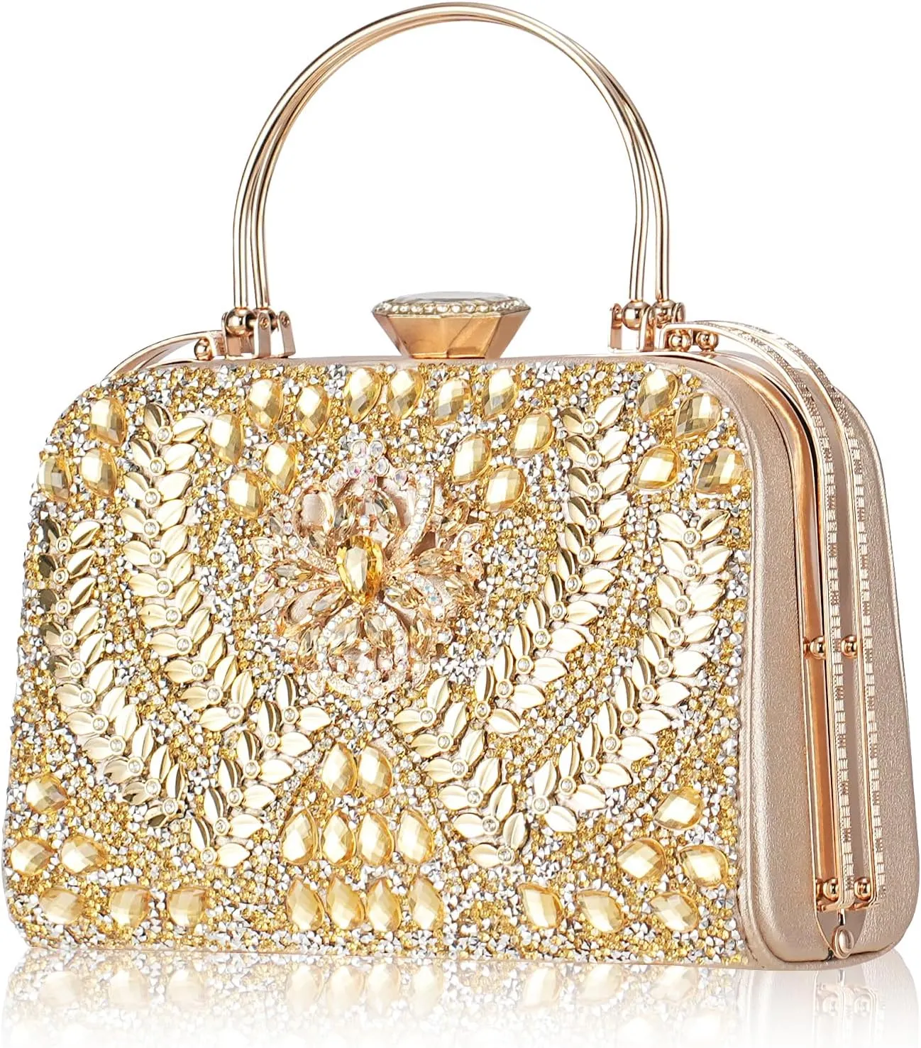 Sparkling Evening Clutches for Women Top Handle Rhinestone Handbags Ladies Luxury Cocktail Party Bling Chain Satche