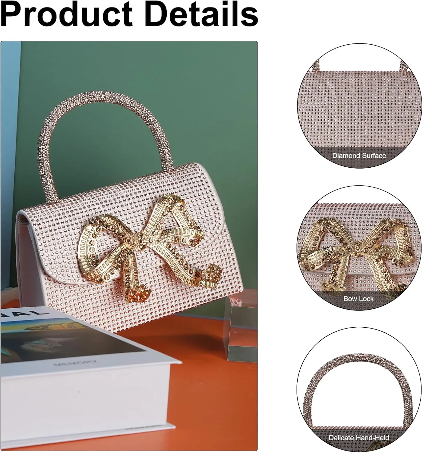 Sparkling Evening Clutches for Women Top Handle Rhinestone Handbags Ladies Luxury Cocktail Party Bling Chain Satche