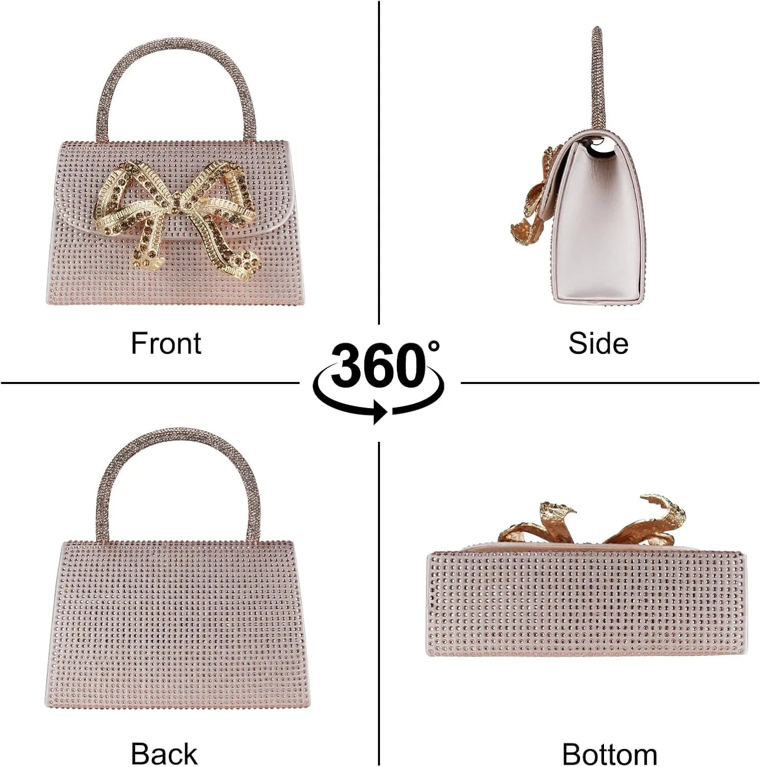 Sparkling Evening Clutches for Women Top Handle Rhinestone Handbags Ladies Luxury Cocktail Party Bling Chain Satche
