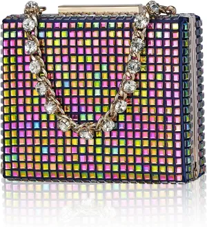 Sparkling Evening Clutches for Women Top Handle Rhinestone Handbags Ladies Luxury Cocktail Party Bling Chain Satche