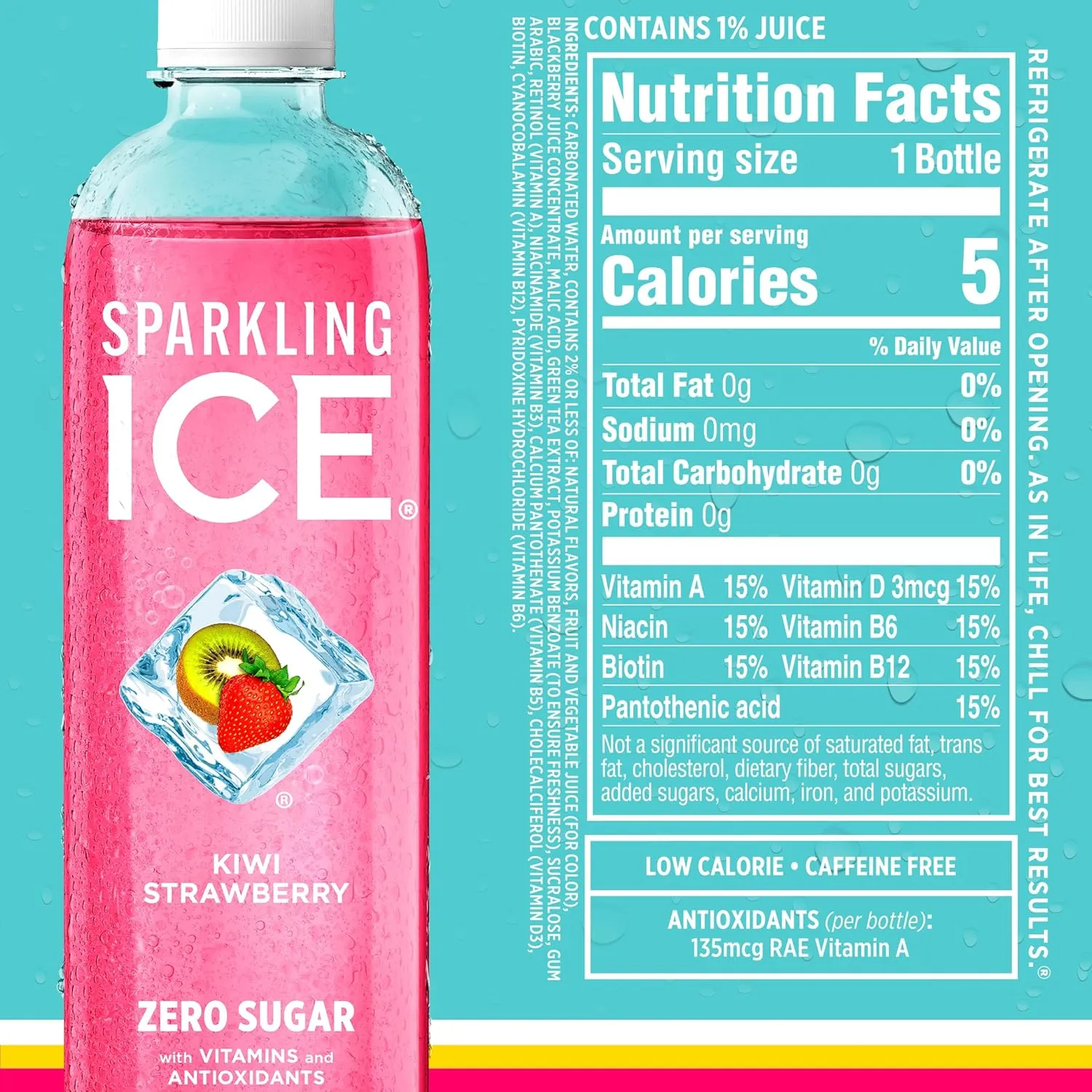 Sparkling Ice STARBURST Red Variety Pack, Zero Sugar Flavored Sparkling Water, with Vitamins and Antioxidants, Low Calorie Beverage, 17 fl oz, 12 count (Kiwi Strawberry, Starburst Fruit Punch, and Starburst Watermelon)