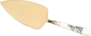 Spode Meadow Lane Collection Cake Server, Stainless Steel Cake Knife with Porcelain Handle, Perfect Wedding Cake Cutter, Slice for Cakes, Pies, and Desserts, Bunny Motif