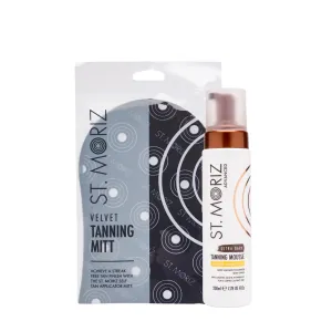 St. Moriz Advanced Color Correcting Self Tanner Mousse in Ultra Dark with Tanning Mitt - 7.78 Fl Oz - Color Correcting Instant Self Tanning Foam for Face & Body - Long Lasting & Streak Free