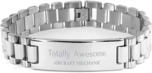 Stainless Steel Bracelet for Aircraft Mechanic - Totally Awesome Gifts for Aviation Enthusiast for Birthday, Graduation, and Holidays - Unique and Inspirational Jewelry for Confidence and Hope