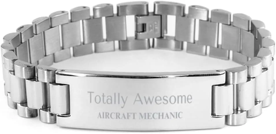 Stainless Steel Bracelet for Aircraft Mechanic - Totally Awesome Gifts for Aviation Enthusiast for Birthday, Graduation, and Holidays - Unique and Inspirational Jewelry for Confidence and Hope