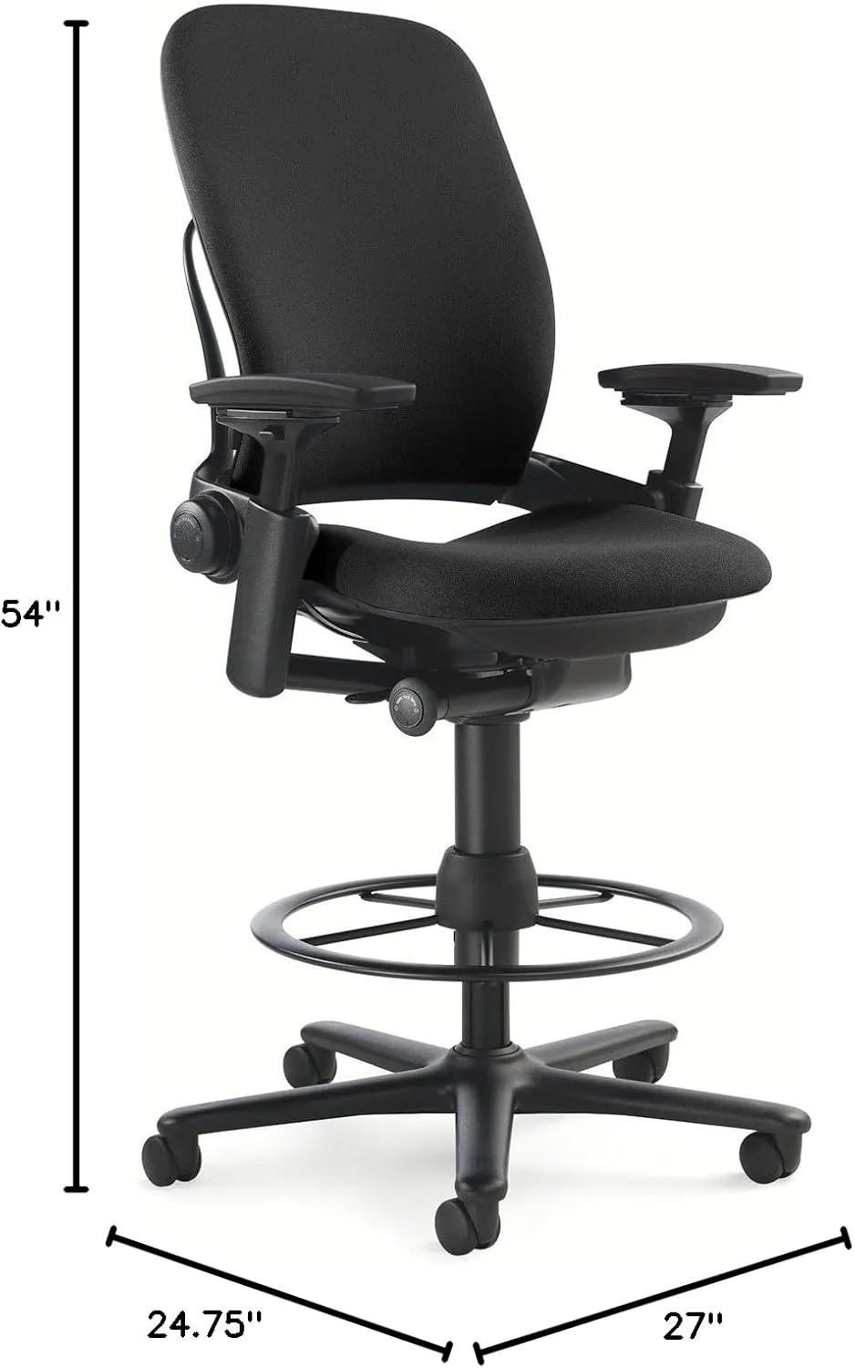 Steelcase Leap Fabric Stool, Black