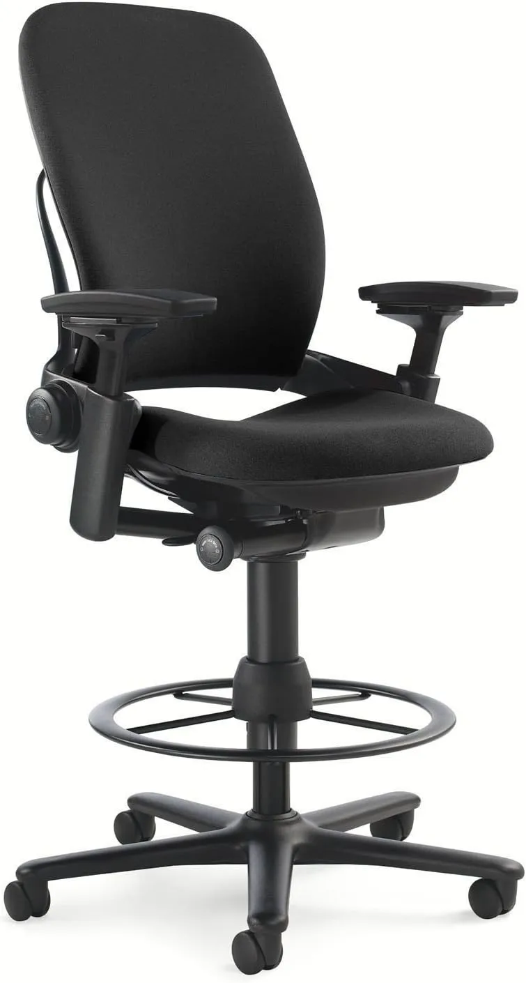 Steelcase Leap Office Stool - Black with Platinum Base