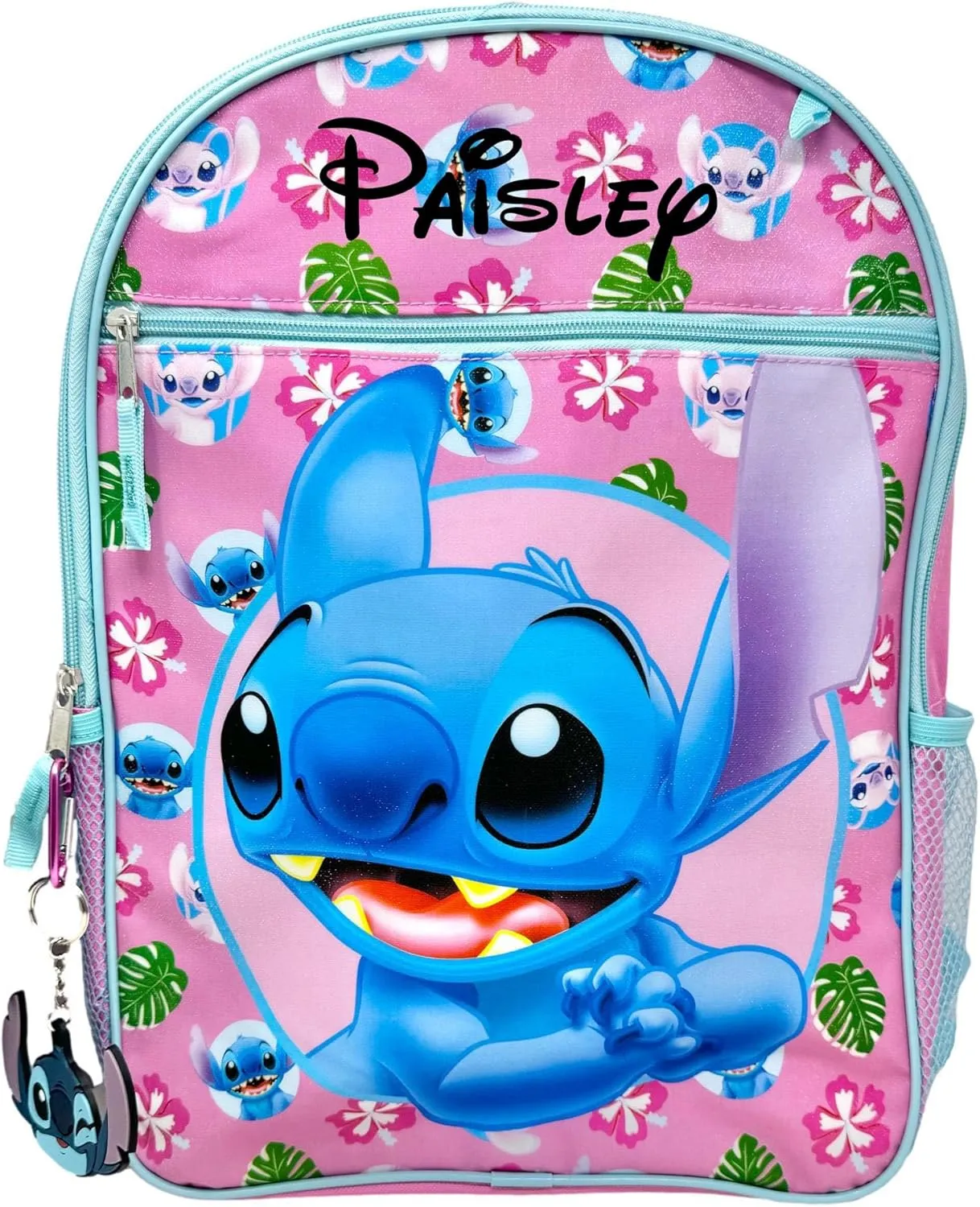 Stitch Backpack for Kids, Officially Licensed, Book Bag Lunch Box, Back to School Travel Tote Bags, Personalized with Custom Name (Pink Stitch)