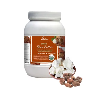 SULU ORGANICS USDA Certified Organic Expeller Pressed White Refined Shea Butter (3 lb)