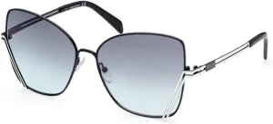 Sunglasses Emilio Pucci EP 0179 05B Shiny Black & White/Gradient Smoke To Azur