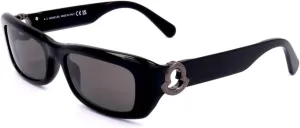Sunglasses Moncler ML 0245 Minuit 01A Shiny Black, Gunmetal Logo/Smoke Lenses