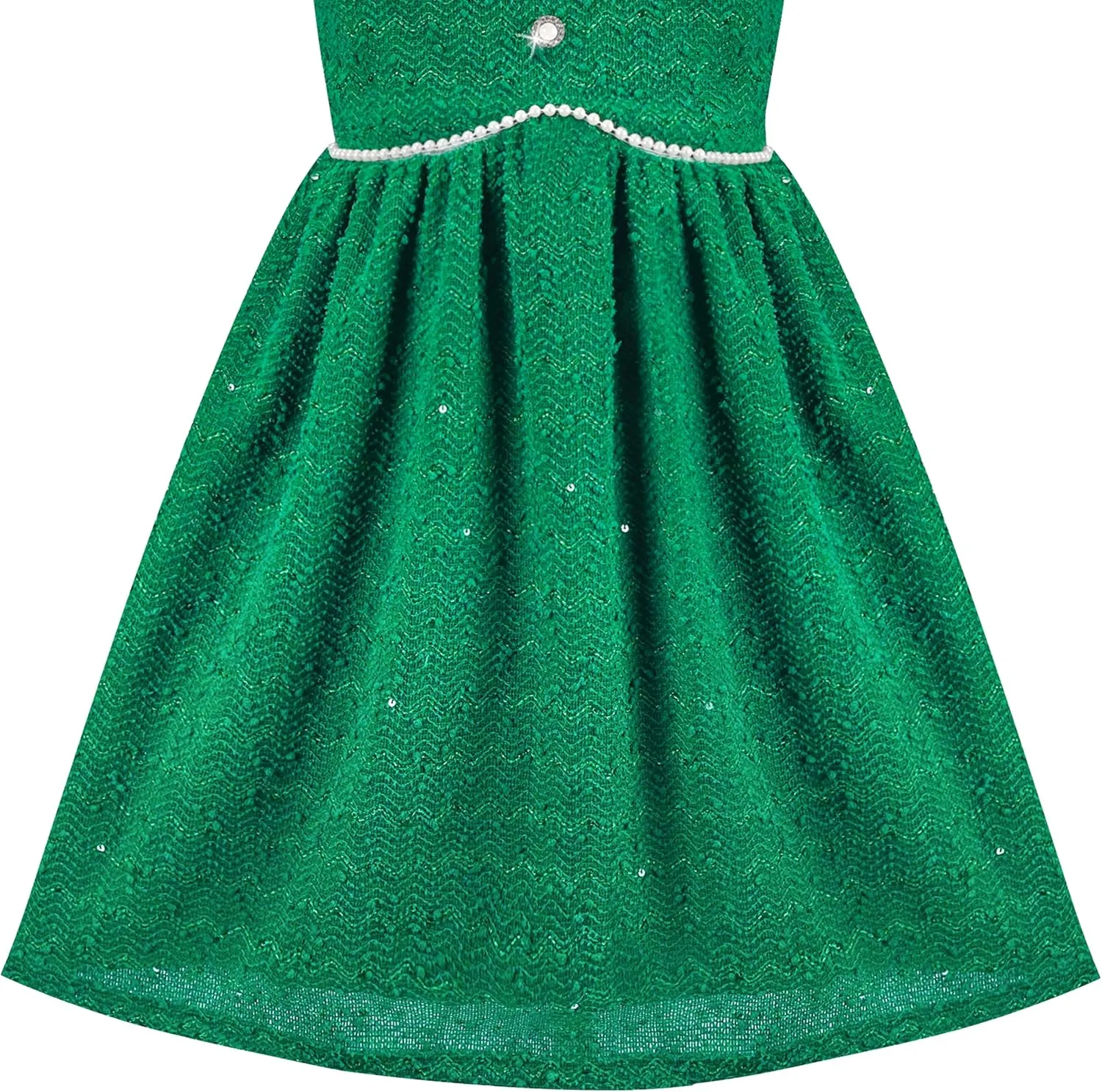 Sunny Fashion Girls Dress Christmas Hat Red Velvet Long Sleeve Holiday Size 4-14