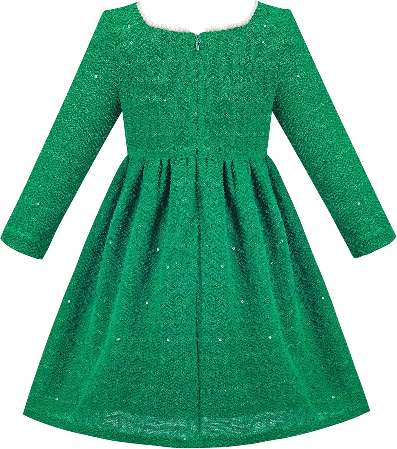 Sunny Fashion Girls Dress Christmas Hat Red Velvet Long Sleeve Holiday Size 4-14