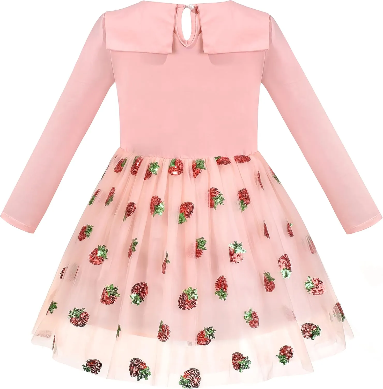Sunny Fashion Girls Dress Long Sleeve Christmas Owl Sparkling Sequin Tulle