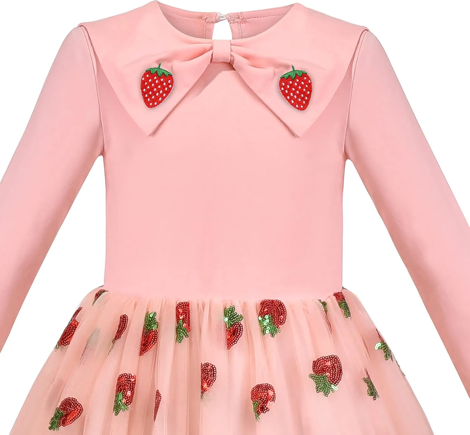 Sunny Fashion Girls Dress Long Sleeve Christmas Owl Sparkling Sequin Tulle