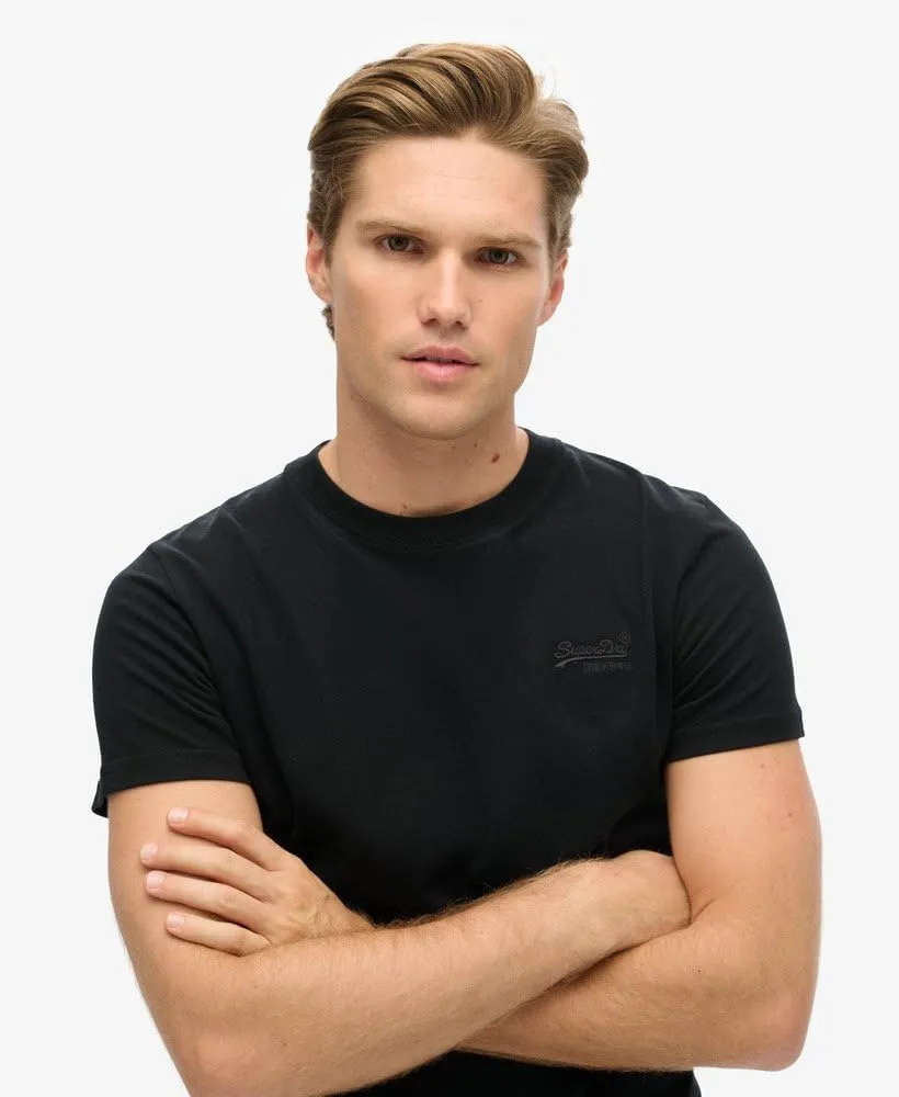 Superdry Men's Essential Logo EMB T-Shirt, Black/Black
