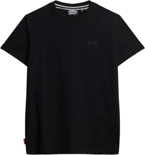 Superdry Men's Essential Logo EMB T-Shirt, Black/Black