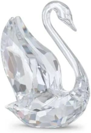 Swarovski Iconic Signum Swan Decoration Piece, Small, Clear Swarovski Crystals, Part of The Swarovski Iconic Swan Collection