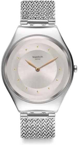 Swatch Skin Irony Quartz Stainless Steel Strap, 16 Casual Watch (Model: SYXS117M), Grey