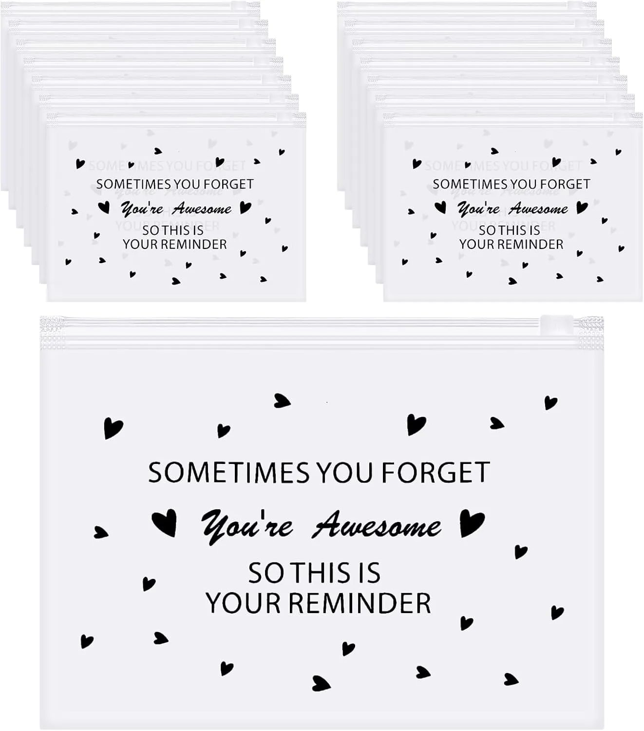 Sweetude 100 Pcs Bulk Inspirational Gifts for Women Worker Nurse Travel Makeup Bags You Are Braver Awesome EVA Cosmetic Toiletry Bag Birthday Mother's Day Gift(You Are Awesome,6 x 4 Inch)