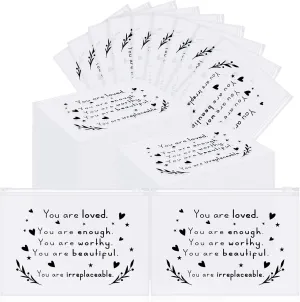 Sweetude 100 Pcs Bulk Inspirational Gifts for Women Worker Nurse Travel Makeup Bags You Are Braver Awesome EVA Cosmetic Toiletry Bag Birthday Mother's Day Gift(You're Loved,8 x 6 Inch)