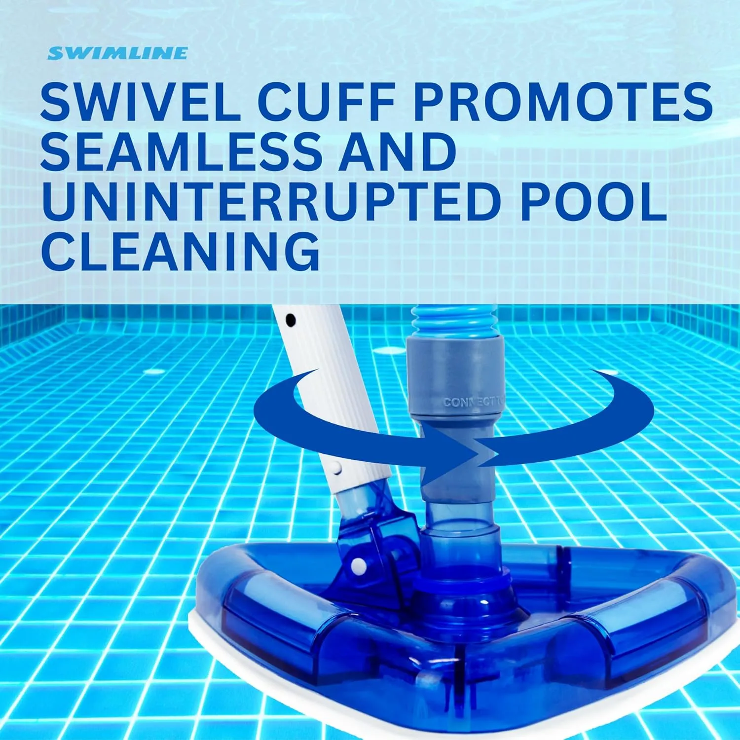 SWIMLINE HYDROTOOLS Swimming Pool Vacuum Hose With Kink-Resistant Swivel Cuff 1.25'' X 18' For Inground Pools - Compatible With Vacuum Heads, Skimmers, Filter Pump Inlets, And Other Pool Accessories