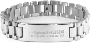 Switchboard Operator Bracelet, The Legend Has Retired, Stainless Steel Courage Inspirational Wristband, Ladder Style