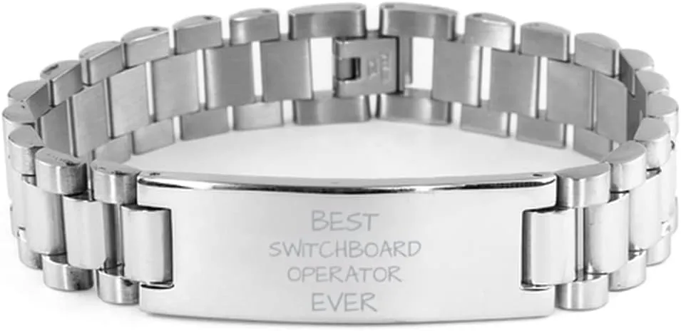 Switchboard operator Ladder Stainless Steel Bracelet, Best Switchboard operator Ever, Best Funny Gifts, Birthday Gifts, Christmas Gifts For Men Women