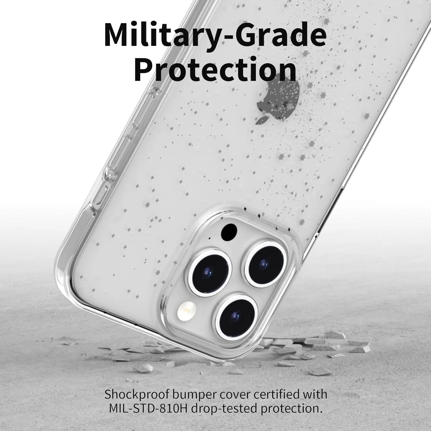 SWITCHEASY Glitter Case Compatible with Phone 15 Pro Max - Cute Case for Women, 6.7" Clear Glitter Case Sparkles Vividly | Starfield - Cosmos Nebula
