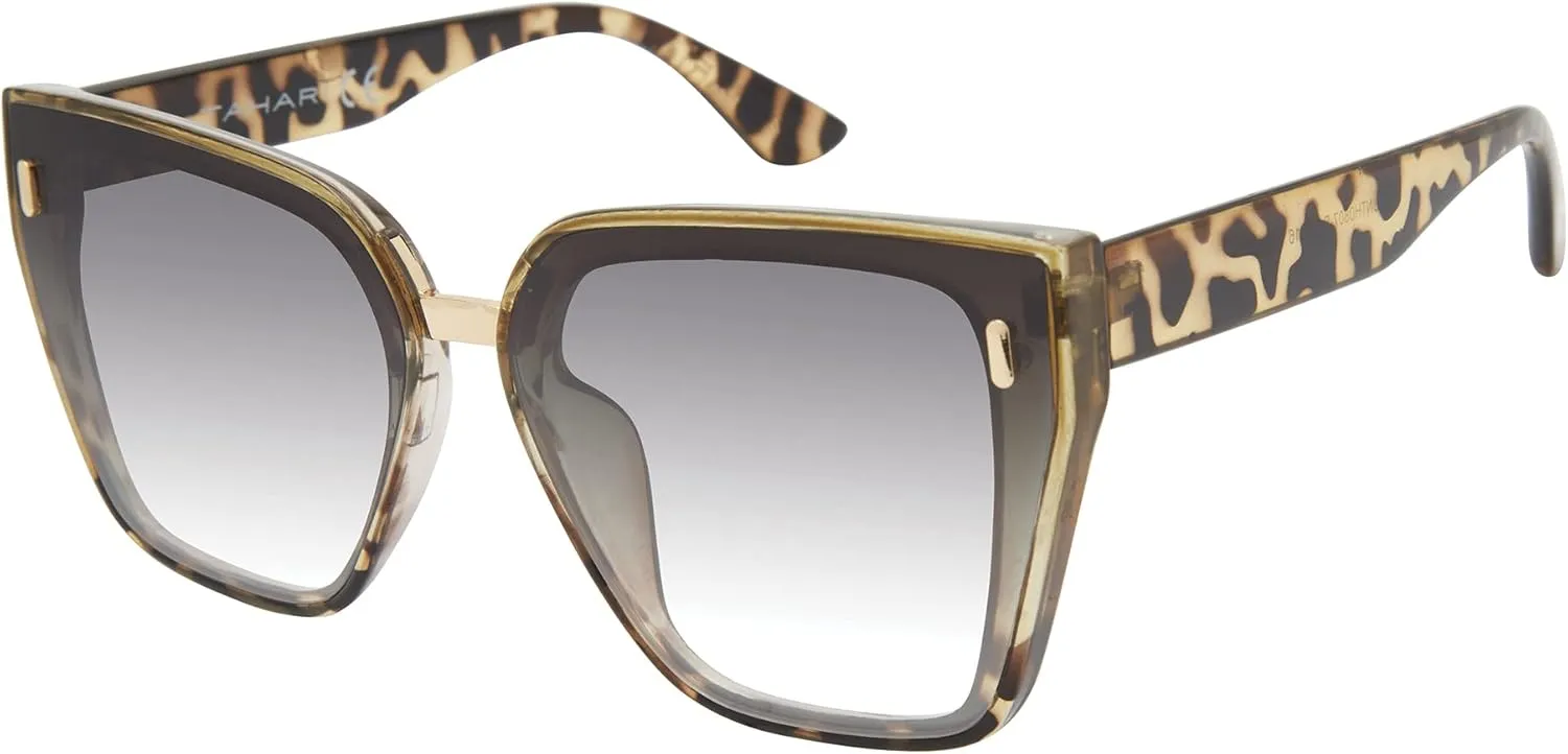 TAHARI Women's Chic Shield UV400 Protective Cat Eye Sunglasses