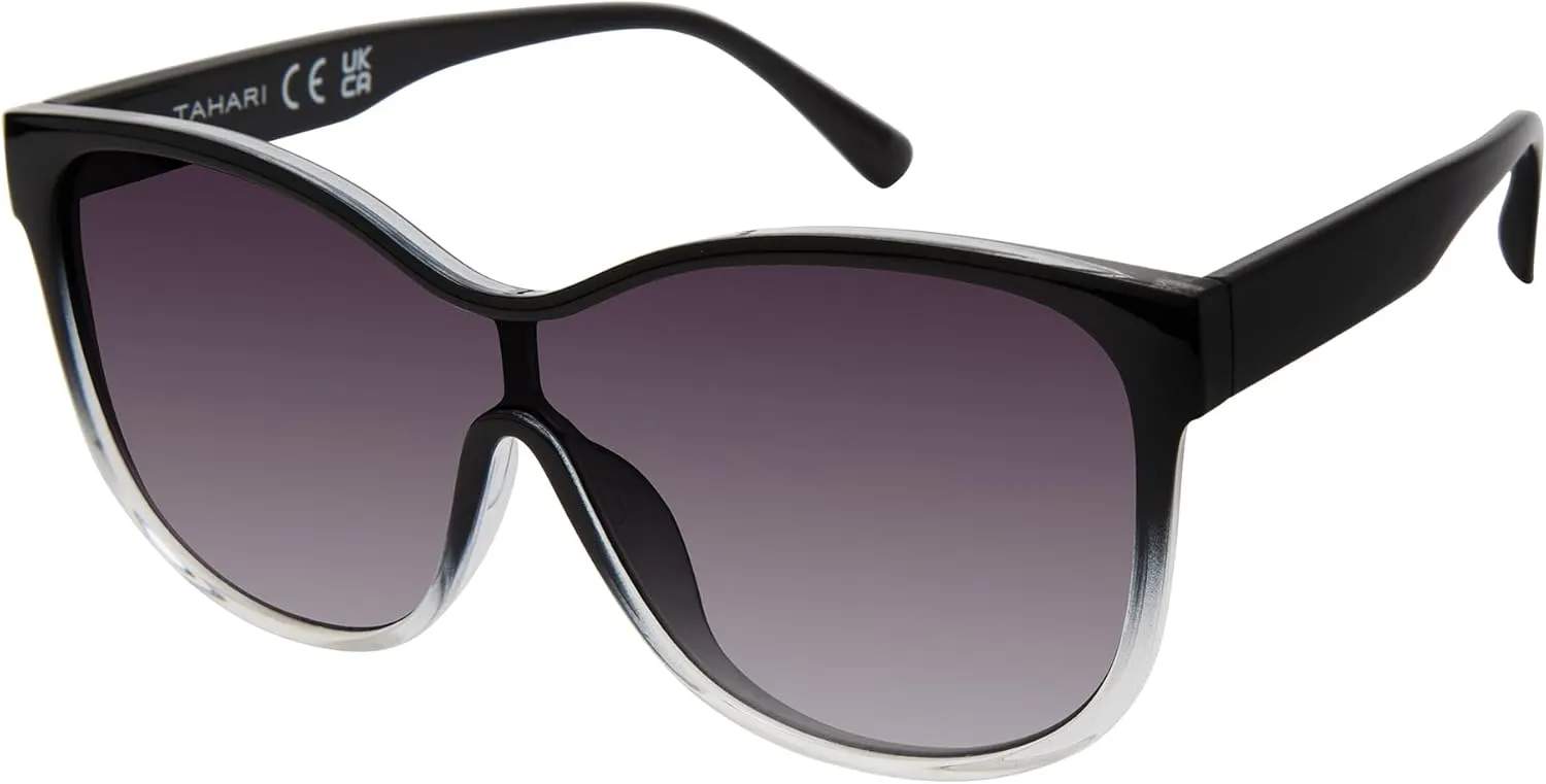 TAHARI Women's Chic Shield UV400 Protective Cat Eye Sunglasses