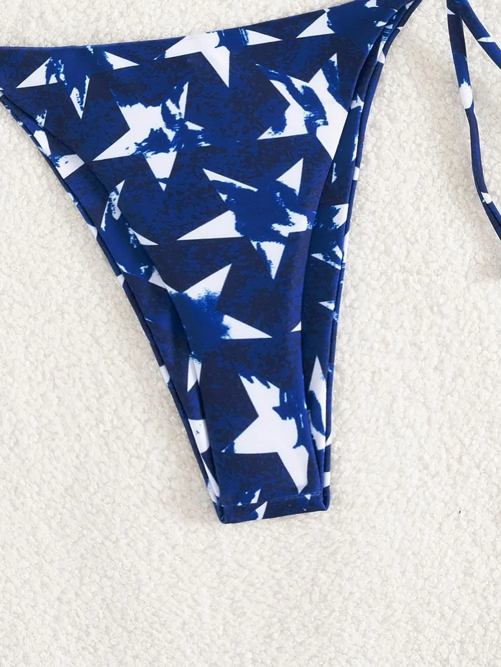 Tainehs Women's Sexy Halter Thong Bikini Tie Two Sides Bottom Triangle Bikini Swimsuits