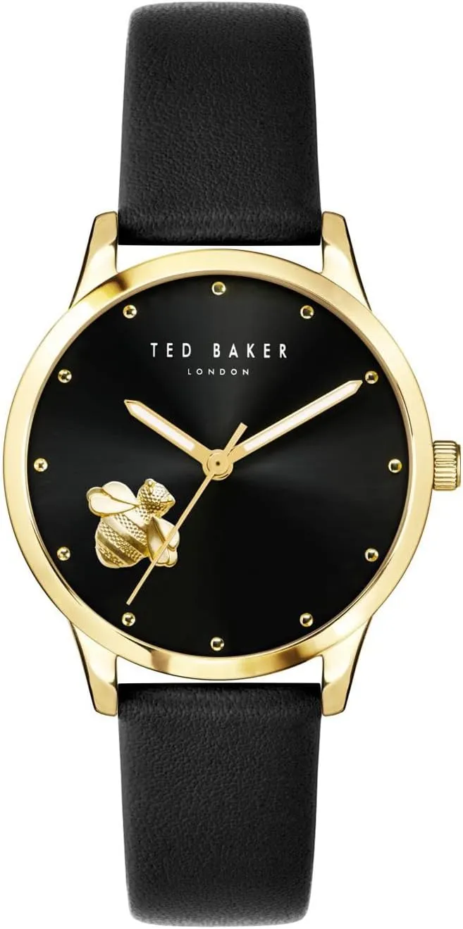 Ted Baker Fitzrovia Bumble Bee Black Leather Strap Watch (Model: BKPFZF2059I)
